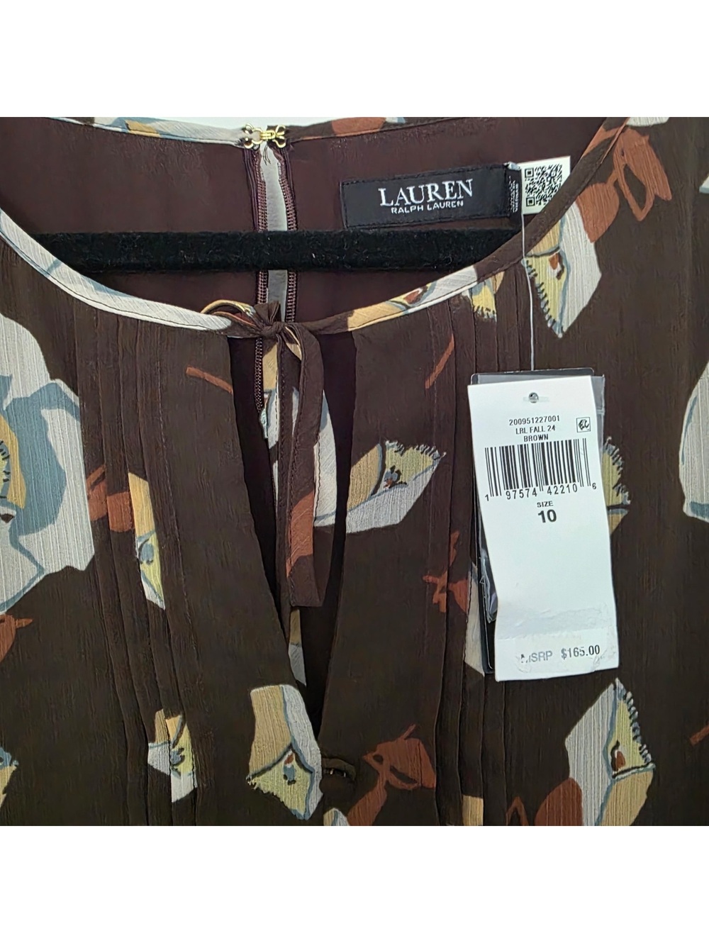Lauren Ralph Lauren Women’s Floral Georgette Flutter-Sleeve Dress Size: 10 - Picture 5 of 7